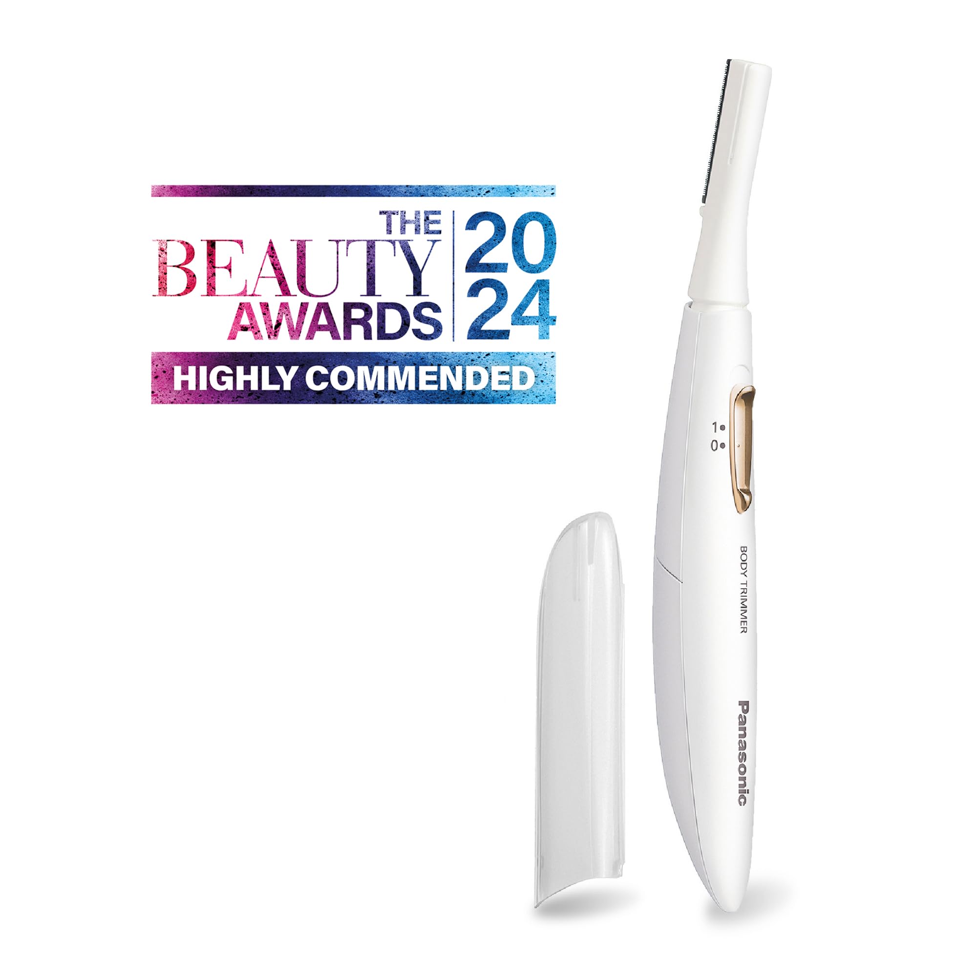 Panasonic ES-WR51 kompakter Body-Trimmer, Bikini-Trimmer, Haarentferner für Frauen, Damenrasierer, trocken, Batteriebetrieben, Epilierer, Körpertrimmer, Reinigungsbürste, Weiß