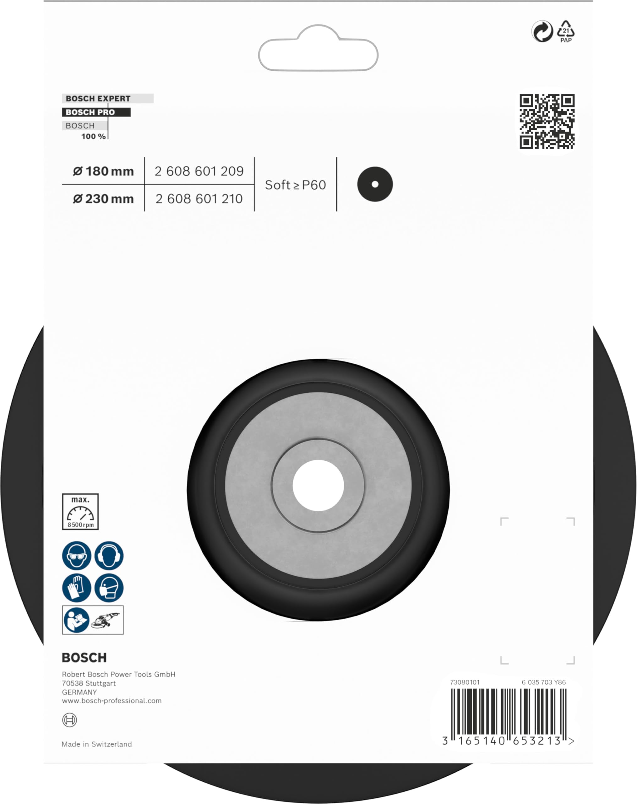 Bosch Plateau de ponçage souple PRO Backing Pad M14 Ø 230 mm Professional Accessoire Grande meuleuse angulaire