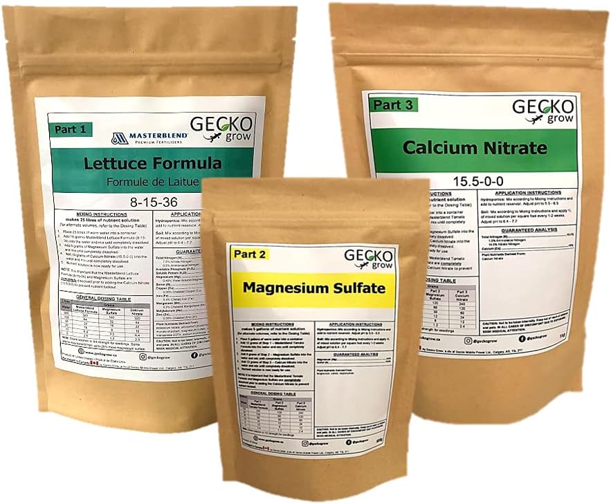 Masterblend Lettuce Formula 3 Part Kit (81536), Nutrients/Fertilizer