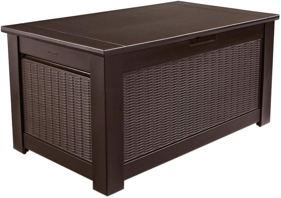 Rubbermaid en rotin 93 Gallon Résine pont de banc de rangement Box — vue 2