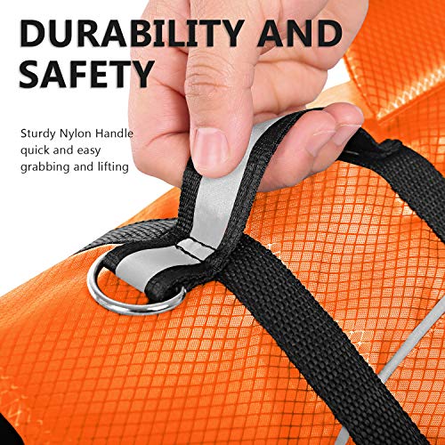 Ripstop Dog Life Jacket Shark Life Vest For Dogs, Safety Lifesaver With High Buoyancy And Lift Handle For Small And Medium Breeds（Orange S） #TOP2
