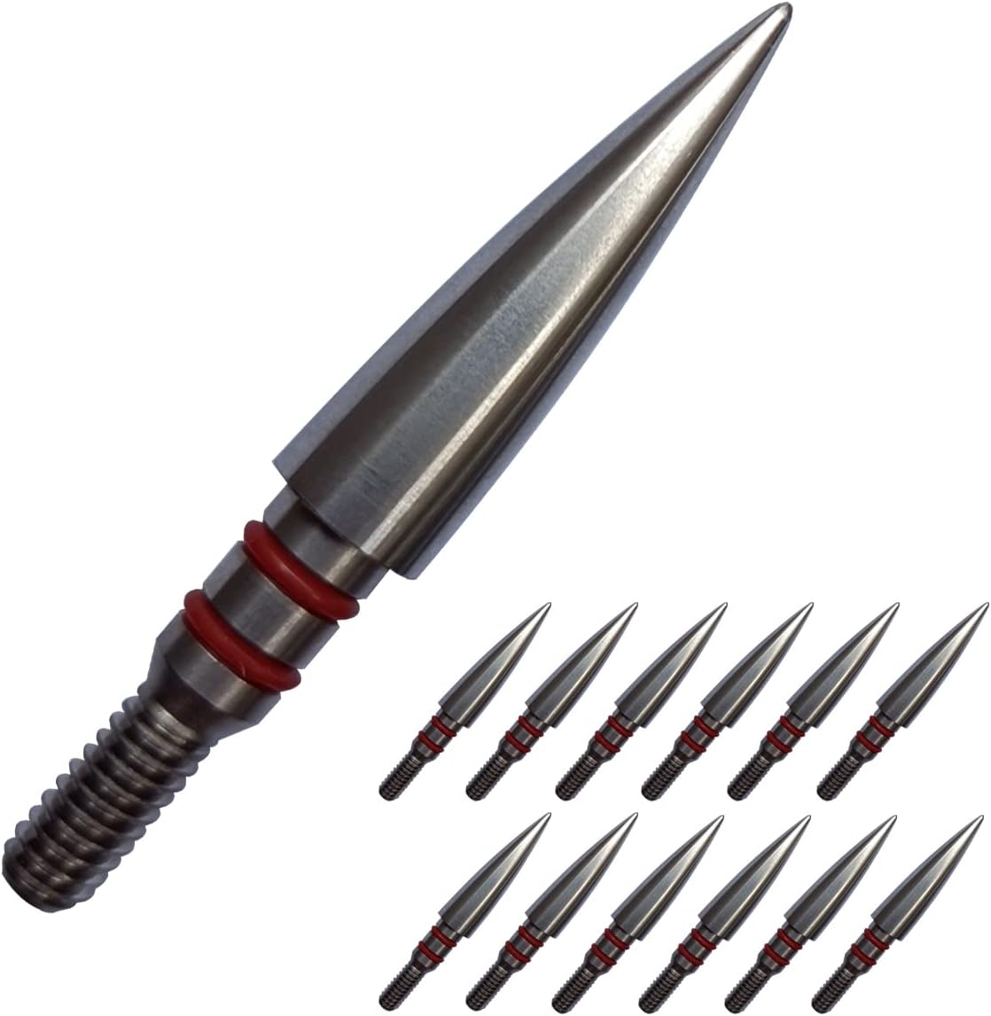 Field Points arrowheads 100/125/150/200/300 Grains Archery Field Points,Stainless Steel Screw in Archery Field Tips and Broadheads (1 Dozen 12 PCS)