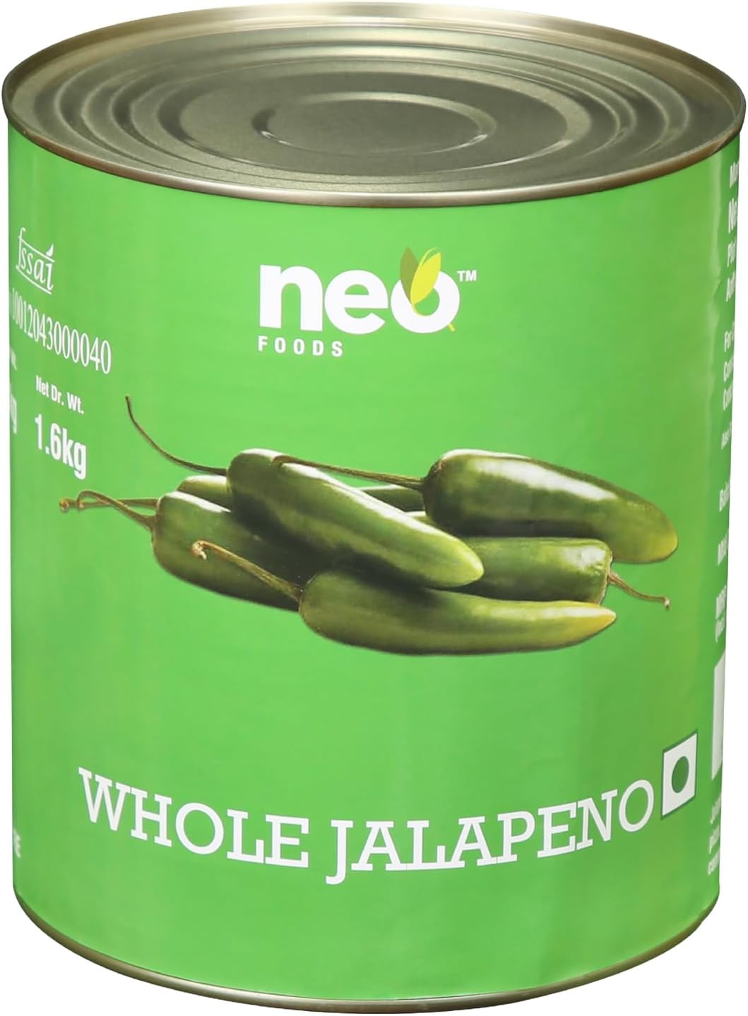 Neo Whole Jalapeno 3 kgI Ready-to-Eat Fibre-Rich ToppingI Enjoy with Black Olive for Pizza, Pasta, Nachos and Salads l 100% Plant Based I Enjoy as Filling Sandwich, Burger & Wraps