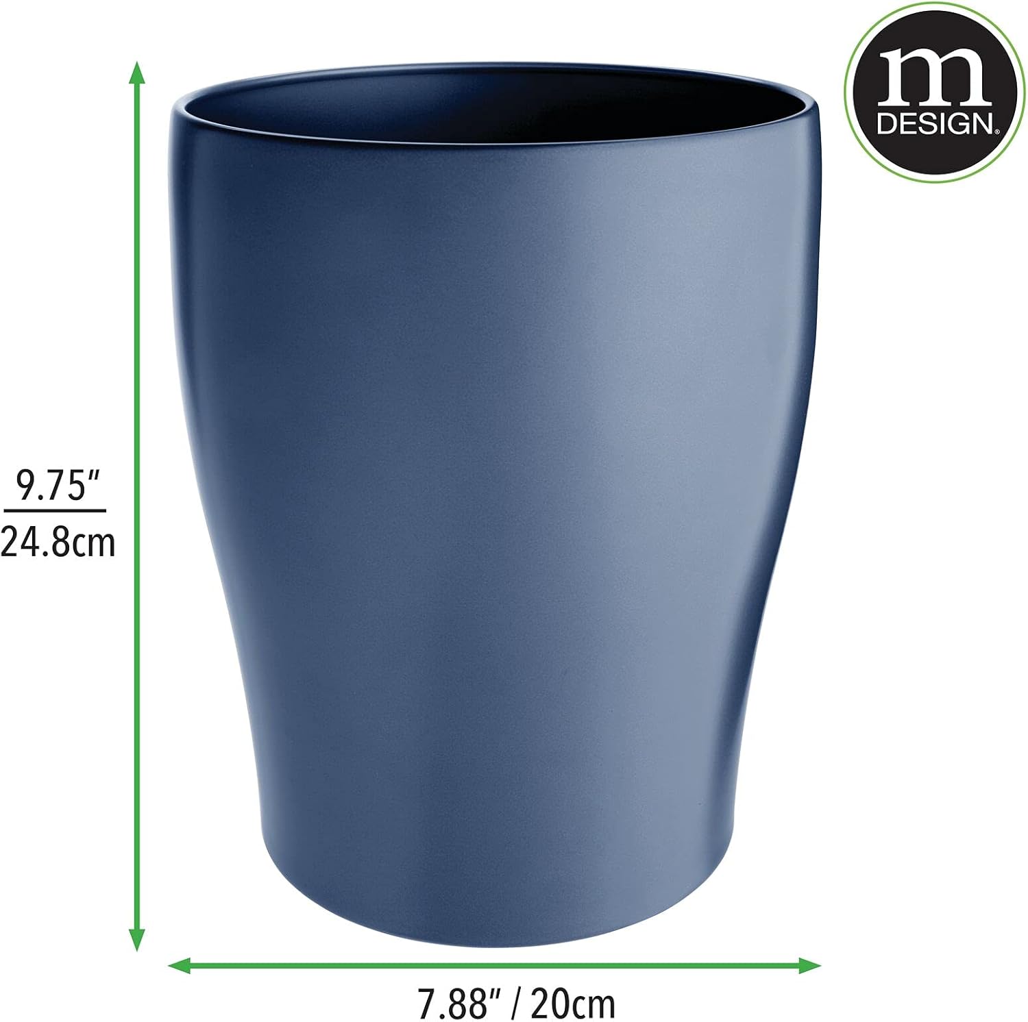 mDesign Steel Modern Round Small 1.67 Gallon Trash Can Wastebasket, Garbage Container Bin for Storing and Holding Waste in Bathroom, Kitchen, Home Office, Craft Room, Laundry Room - Cream/Beige : Home & Kitchen