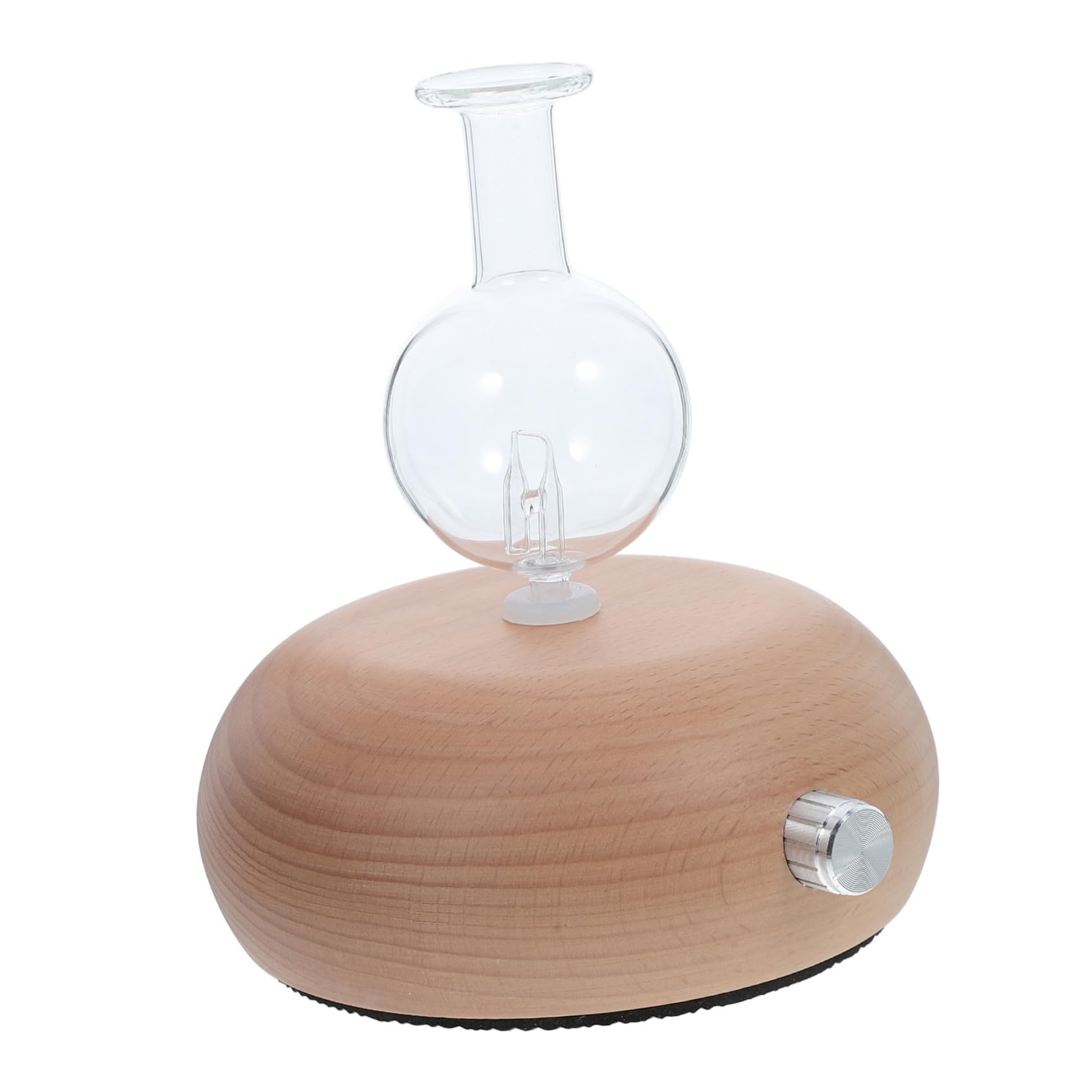 ibasenice Difusor de Aceites Esenciales para Aromaterapia con Base de Madera Natural Atomizador de Vidrio Funcionamiento Ultrasilencioso Compacto para Dormitorio y Oficina Varios Estilos