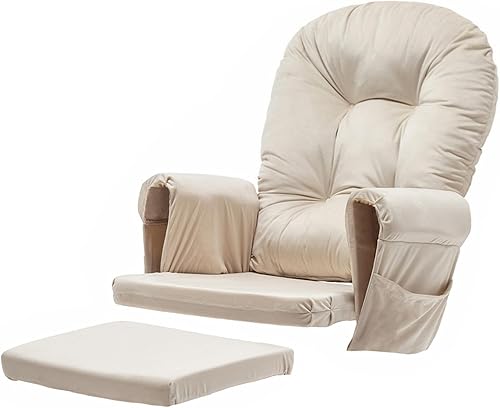 Cojines de repuesto Glider Rocker con bolsillo de almacenamiento, 5 unidades, terciopelo suave grueso, lavables antideslizantes, universales para