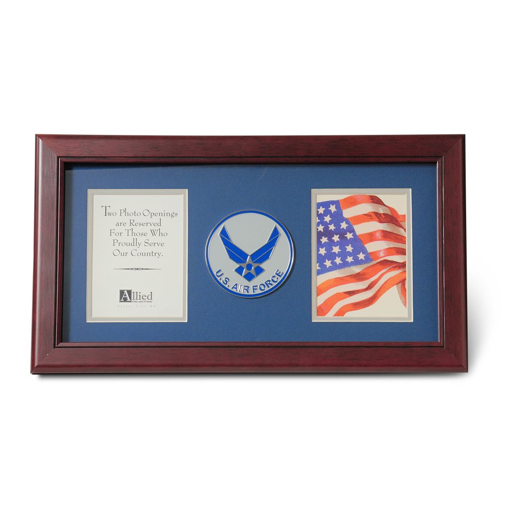 AlliedProducts Frame Aim High Air Force Medallion Double Picture Frame, 4 by 6-Inch