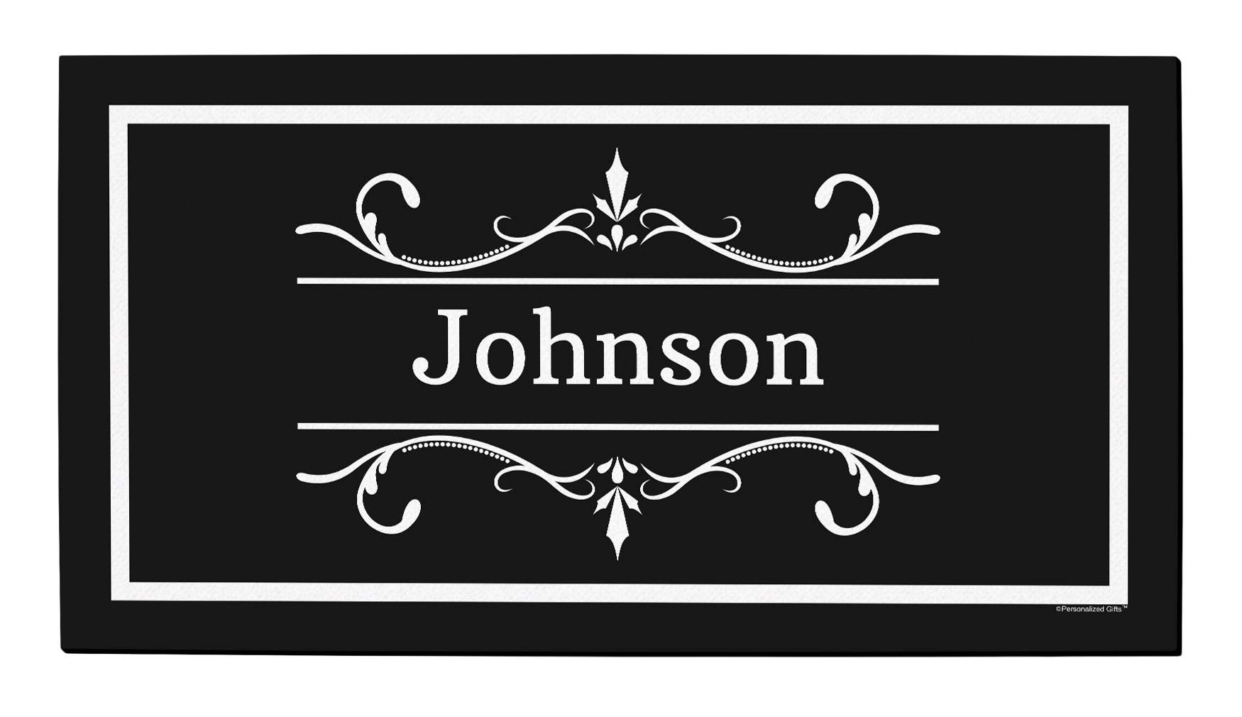 Custom Wedding Gifts Customized Text Personalized Welcome Mat Personalized Doormat Black and White