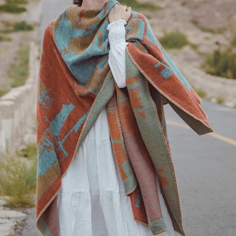 Bufanda otoño-invierno con capa térmica y diseño retro engrosado 5