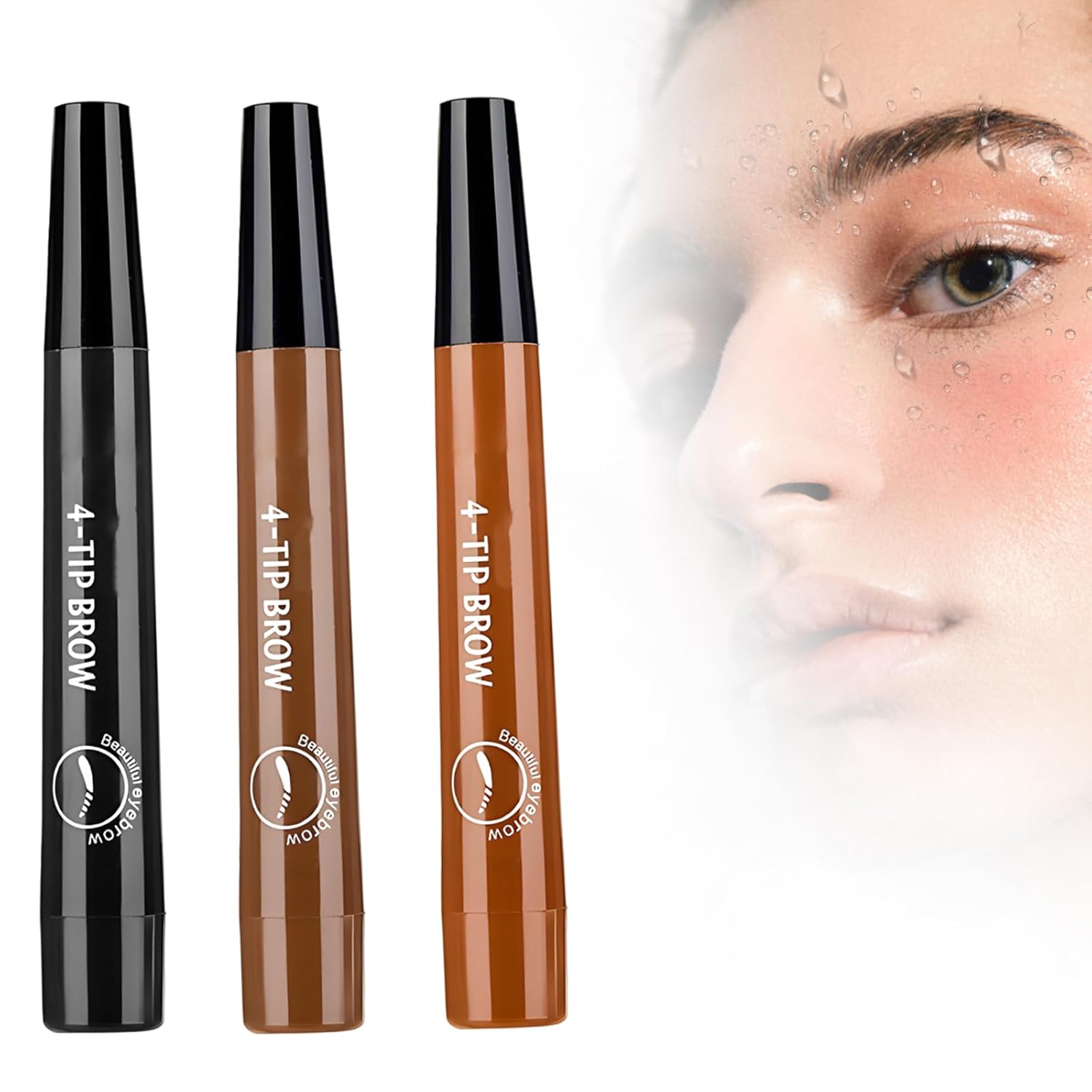 Microblading Eyebrow Pencil for Women,Upgrade Eyebrows Pencils with 4 Micro-Fork Tip,Magic Waterproof Eye-brow Pencil Tattoo Eye Brow Pen,Natural Eyebrow Pen for Men Women (3PCS)