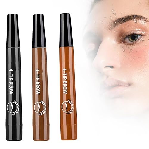 Miniatura 9 de Microblading - Lápiz de cejas para mujer, lápices de cejas mejorados con 4 puntas de microtenedor, lápiz mágico impermeable para cejas, tatuaje y