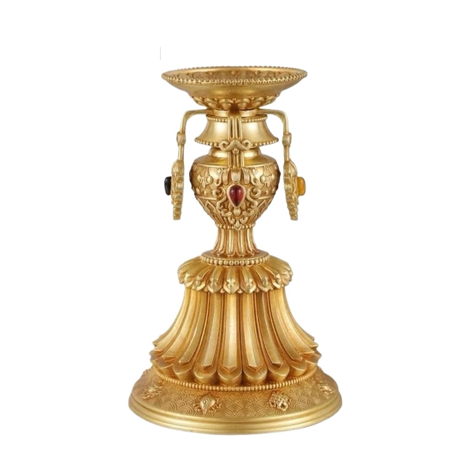 Metal Candle Holder Multifunctional Candle Cup,Brass Candlestick Handicraft Lamp Holde(A)