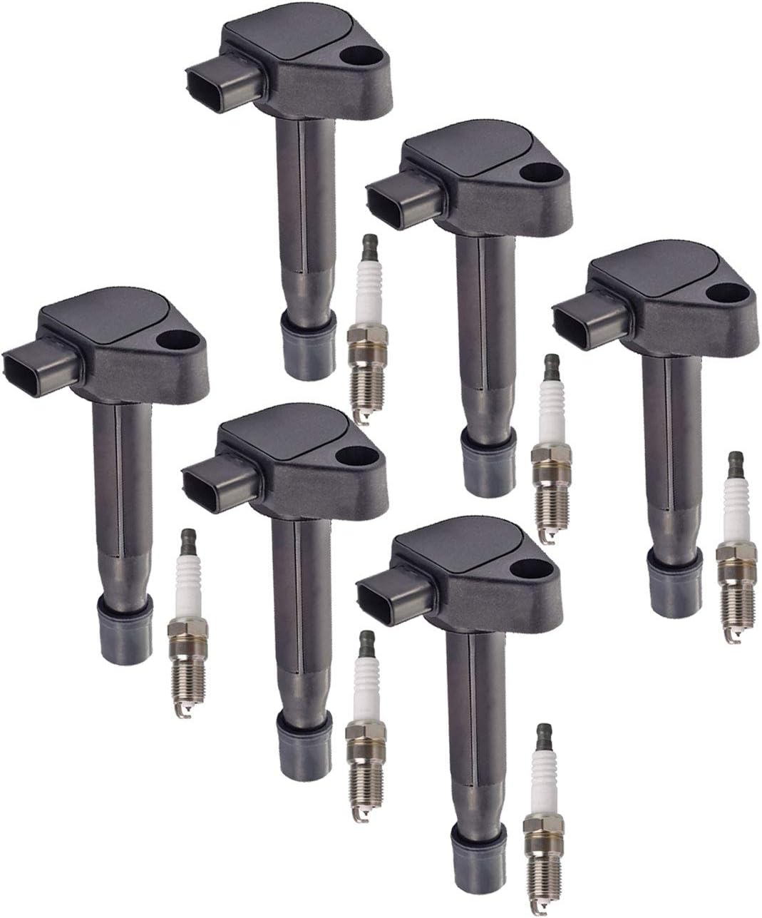 ENA Sets of 6 UF242 Ignition Coil Pack and 4504 Spark Plugs V6 Compatible with Honda Acura 2005 2006 2007 2008 RL 3.5, 2004-2008 TL 3.2, 2007 2008 TL 3.5, 2005 2006 2007 Accord 3.0 for 9091902247