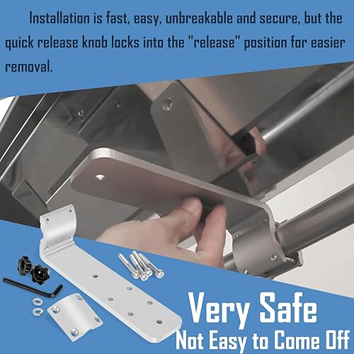 Miniatura 4 de 58182 Stow N' Go Soporte de montaje en riel para parrilla, compatible con cualquier parrilla Kuma y RV Boat Camping InteriorFuera de borda 78" a