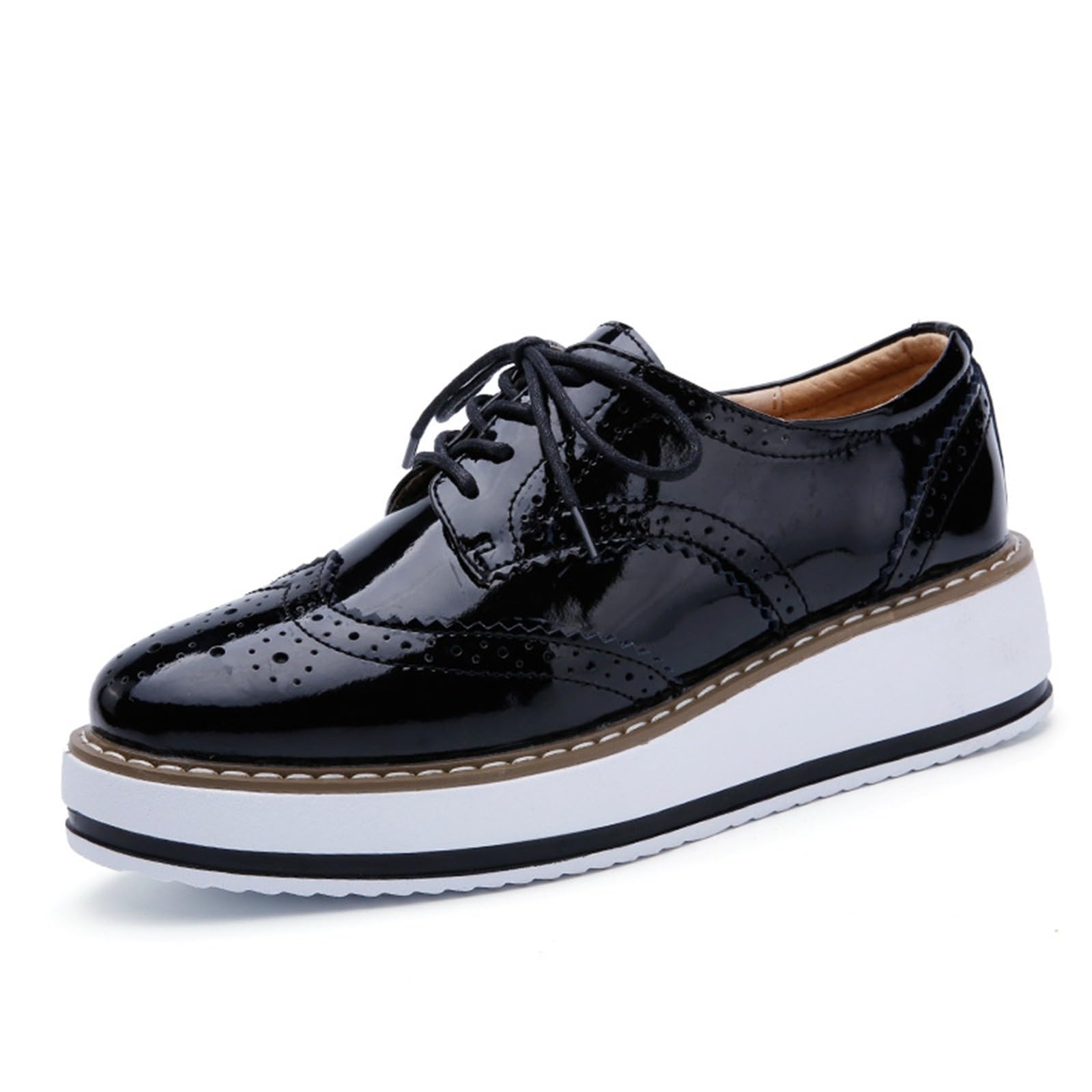 Scarpe Moto Donna con Rialzo Interno - Sneakers Donna Eleganti Pelle | Suola Comfort Antiscivolo Ammortizzanti Sneakers Pianta Larga Platform Robuste Sneaker Alla Moda Da Ufficio