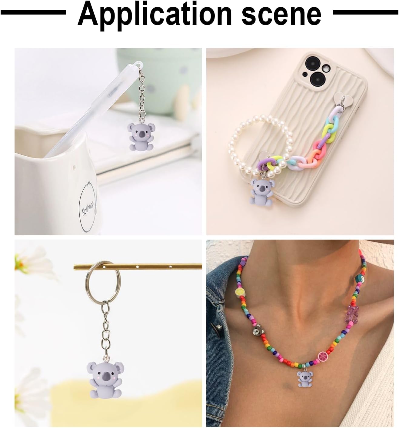 Beadthoven 30pcs Mini Koala Bear Resin Charms Pendants Cute Animals Lucky Charms Dangle Beads for DIY Keychain Necklace Bracelet Earrings Jewelry Making Accessories - Image 4