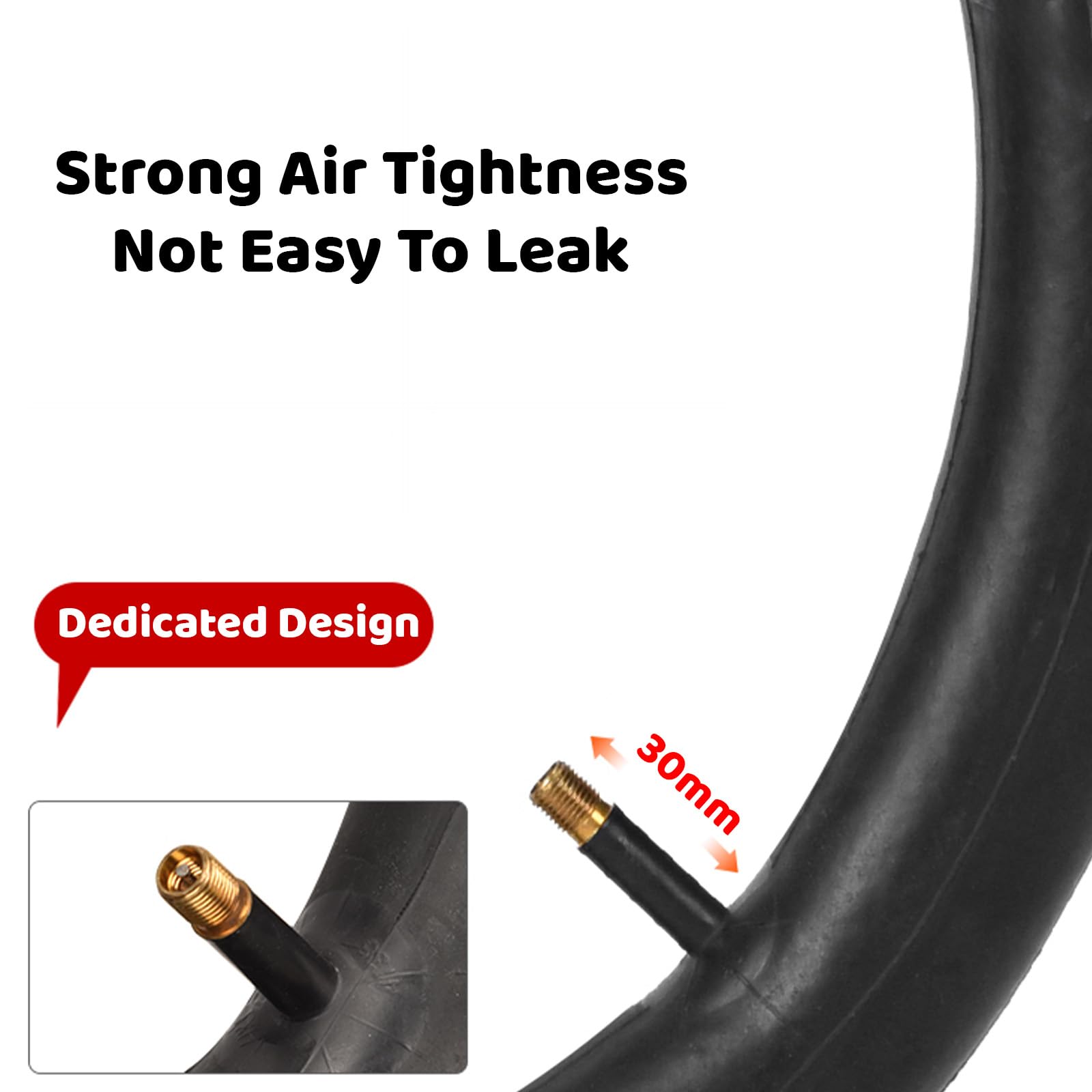 Paquete de 2 cámaras para Bicicleta de 22"/24"/26" x 1.75/1.95/2.125, Cámara Interior con válvula, Neumático de Repuesto a Prueba de Golpes para Bicicleta de montaña,Negro,24"x1.95"