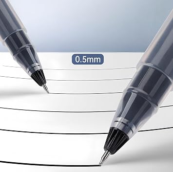 BaoKe PC5238 Gel Pens, 0.5mm ST Tip, Quick Dry Ink, Large Capacity, 12 Pack, Cap-Type Gel Pen for Office School Writing (Blue-Black)