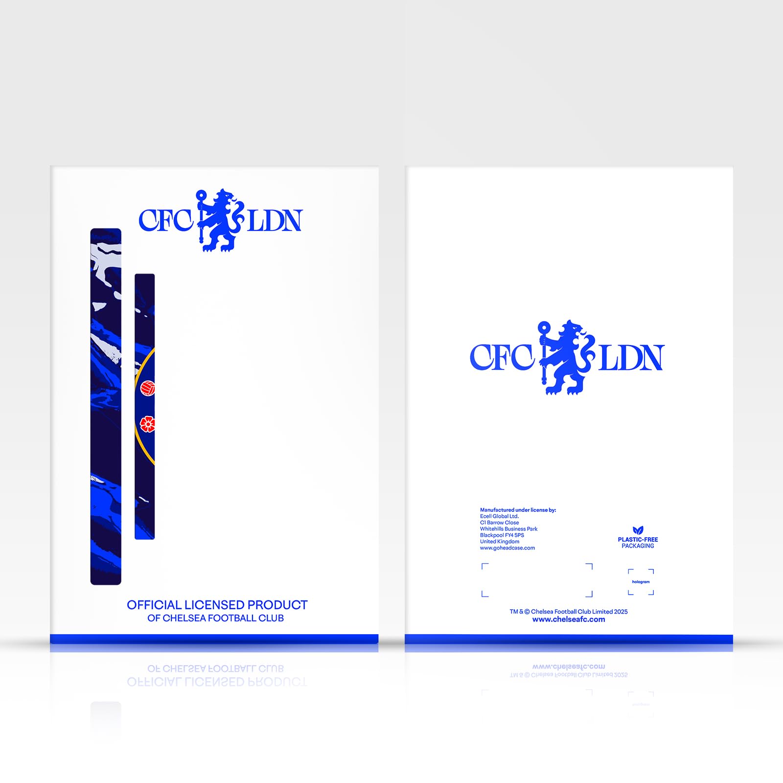 Head Case Designs Licenza Ufficiale Chelsea Football Club Bianco Marmoreo Cresta Custodia Portafoglio in Pelle Compatibile con Apple iPad 10.2 2019/2020/2021
