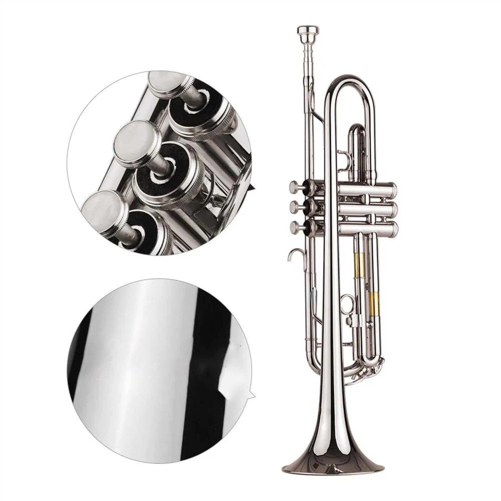 Trombette Tromba Standard In Sib Materiale In Ottone Strumento A Fiato Nichelato Borsa Per Il Trasporto Guanti Acciaio Inossidabile