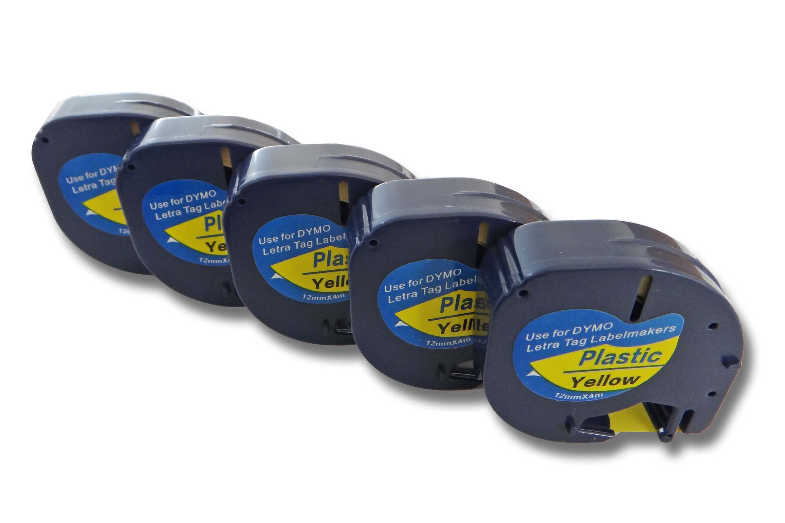 vhbw 5x Schriftband-Kassette Ersatz für Dymo 91202