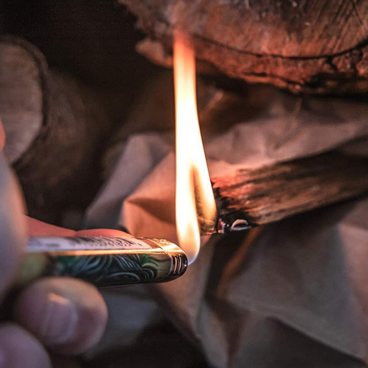 VILLCASE Lamelles de Bois Allume-Feu Naturels pour Camping et Randonnée, Kit Léger et Facile à Transporter, Outil Essentiel pour Feu en Plein Air