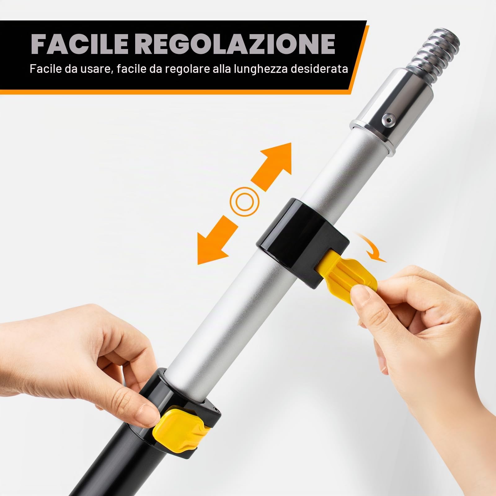 Rullo per pittura con manico telescopico, asta telescopica in alluminio con 3 rulli per pittura per progetti domestici e ristrutturazione
