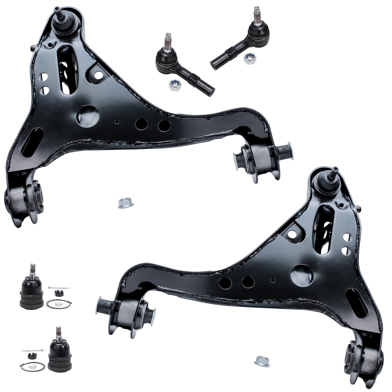 Detroit Axle - Front Lower Control Arms + Outer Tie Rods + Upper Ball