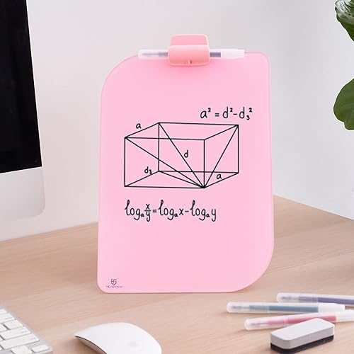 Miniatura 5 de TSJ OFFICE Pizarra blanca de escritorio pequeña  Pizarra de cristal de borrado en seco de 12 x 8 pulgadas con soporte, tablero de escritorio para el