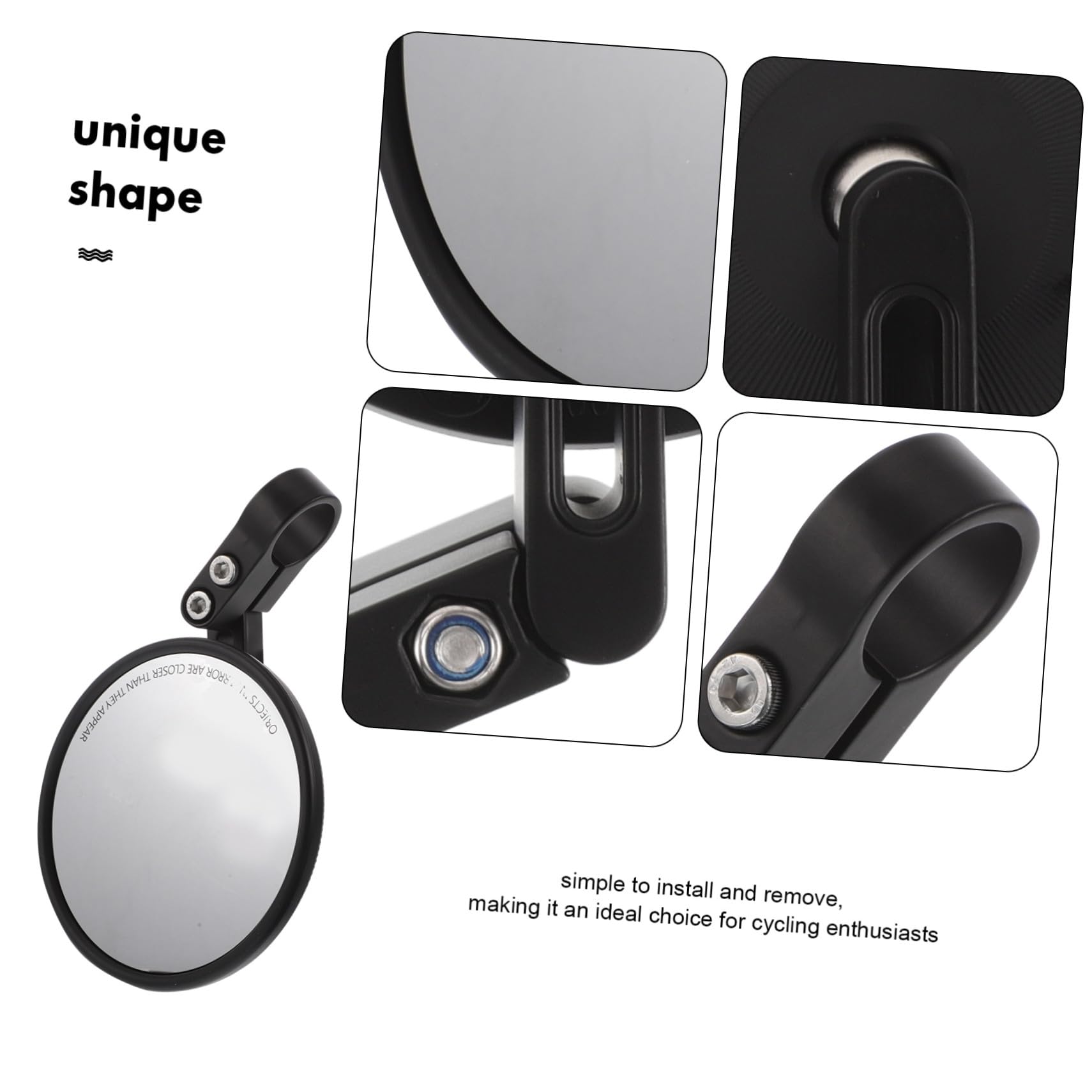 WOONEKY 2 pièces Rétroviseur Réglable pour Guidon Installation Facile Miroir Compact et Compatible Route et Sécurité Renforcée