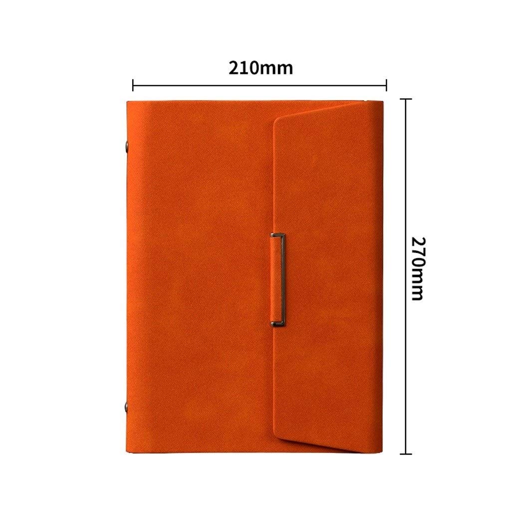 Taccuino in pelle, fogli sfusi, business, rimovibile, per ufficio, cancelleria, quaderno, taccuino, diario, agenda, blocco note, taccuino, taccuino, larghezza 21 x 27 cm