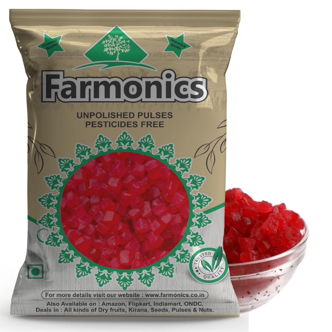 Farmonics Big Cherry Karonda for Cake, Ice Creams and Shakes Decorations, Red Cherry Karonda, Delicious and Tasty, 1Kg