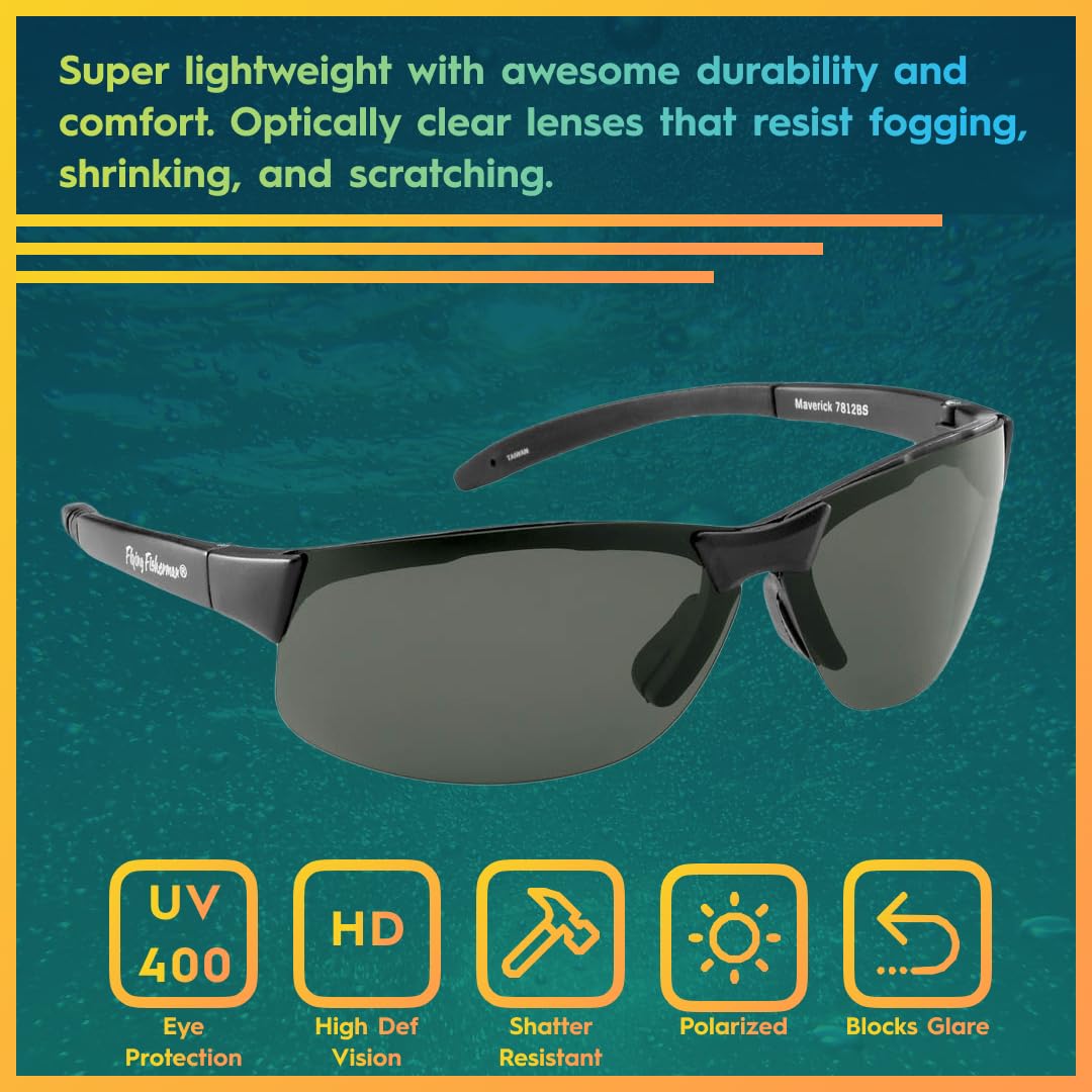 Flying Fisherman Maverick Polarized Sunglasses with AcuTint UV Blocker for Fishing and Outdoor Sports