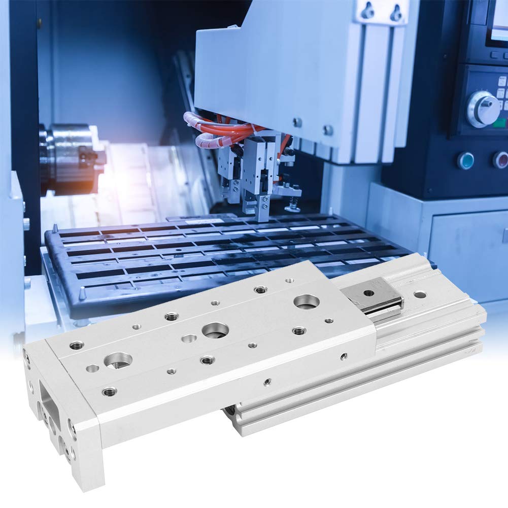 Pneumatic Air Cylinder, 12×2mm Bore Size High Precision Guide Rail Cylinders with Magnetic Rings for Industry for Precision Assembly for(MXS12-100)