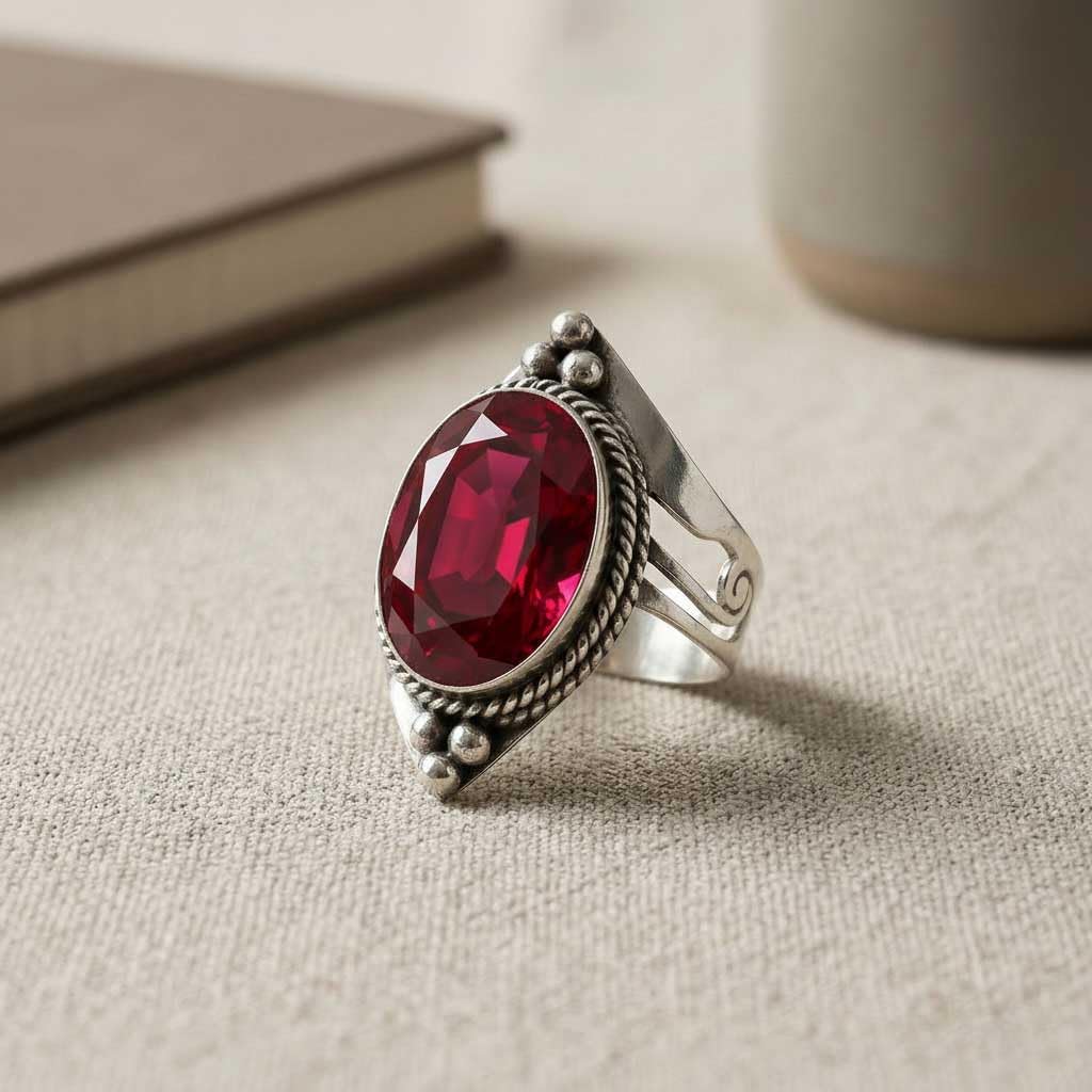 Handmade 925 Sterling Silver Plated Ring Natural Gemstone Carnelian, Rose Quartz, Tiger Eye, Crystal Oval Boho Jewelry For Women