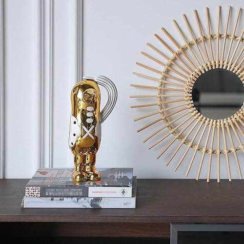 Miniatura 6 de SHUTING2020 Chinese feng Shui Statue Sculpture Animal Desktop Sculpture Golden Abstract Resin Penguin Decoration Statue Home Decoration Gift Desktop