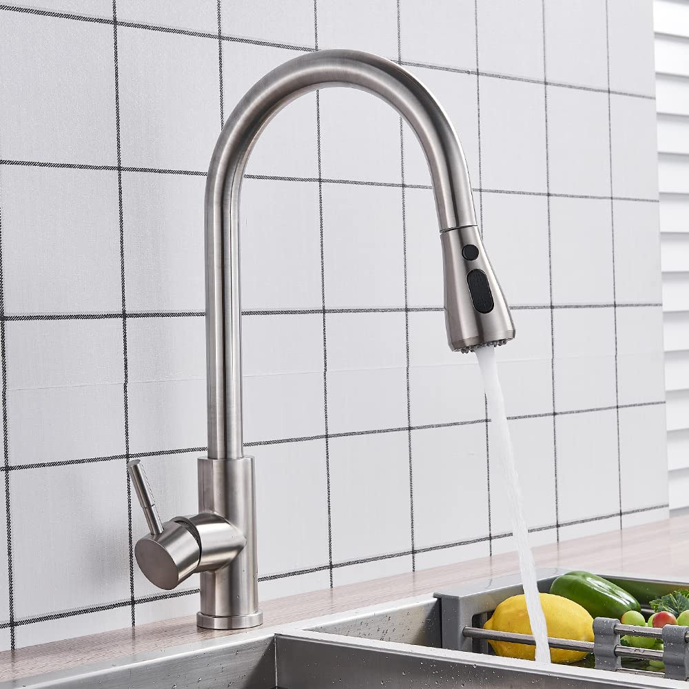 Plantex Designer 304 Stainless Steel Kitchen Faucet with 360° Swivel Spout/Single Handle Pull Out Kitchen Faucet-(Matt) (B0B1QP8QKR) Amazon Price History, Amazon Price Tracker