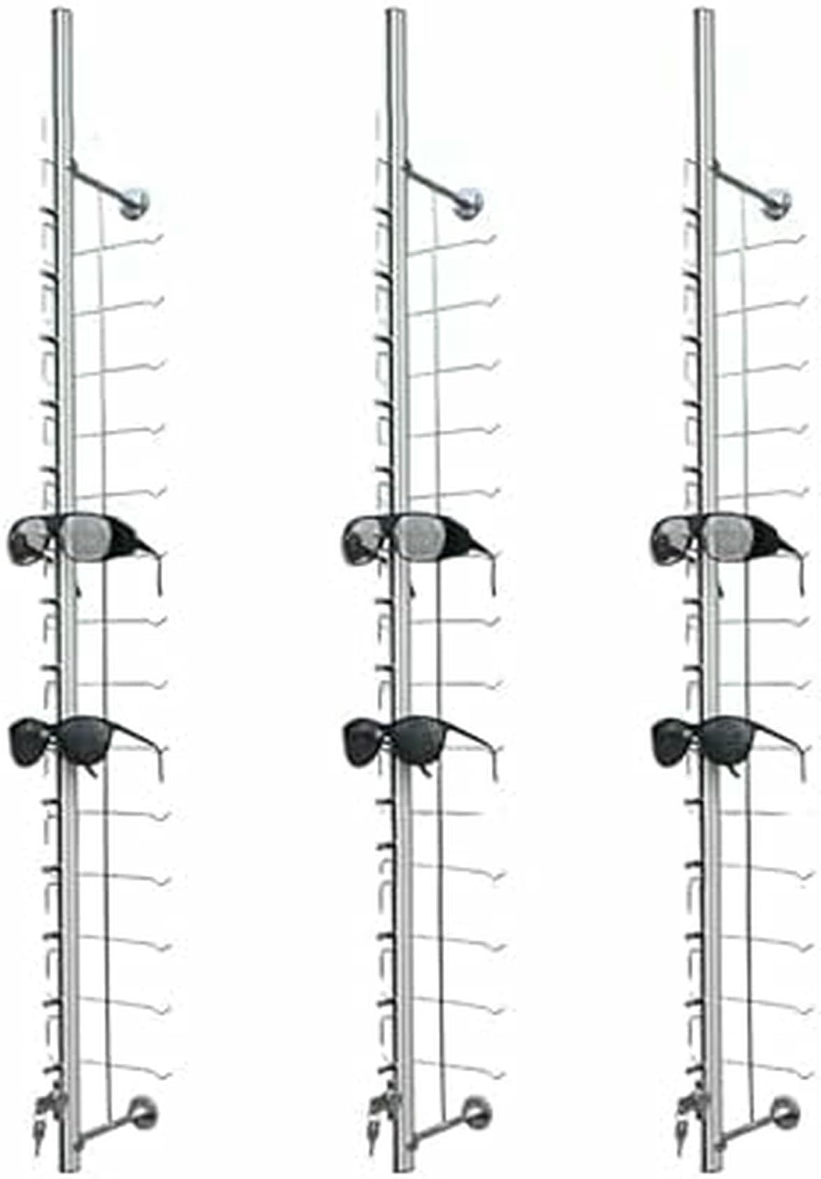 CNPRAZ Estante de exhibición para Gafas, Soporte de Pared con Cerradura para Almacenamiento organizado de Gafas con Bloqueo de Seguridad