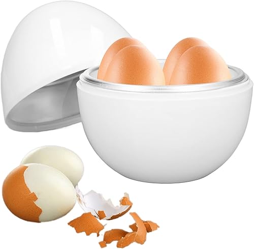 Olla de huevos para microondas, 4 cavidades para caldera de huevos de microondas con tapa para huevos duros para microondas, escalfador de huevos,