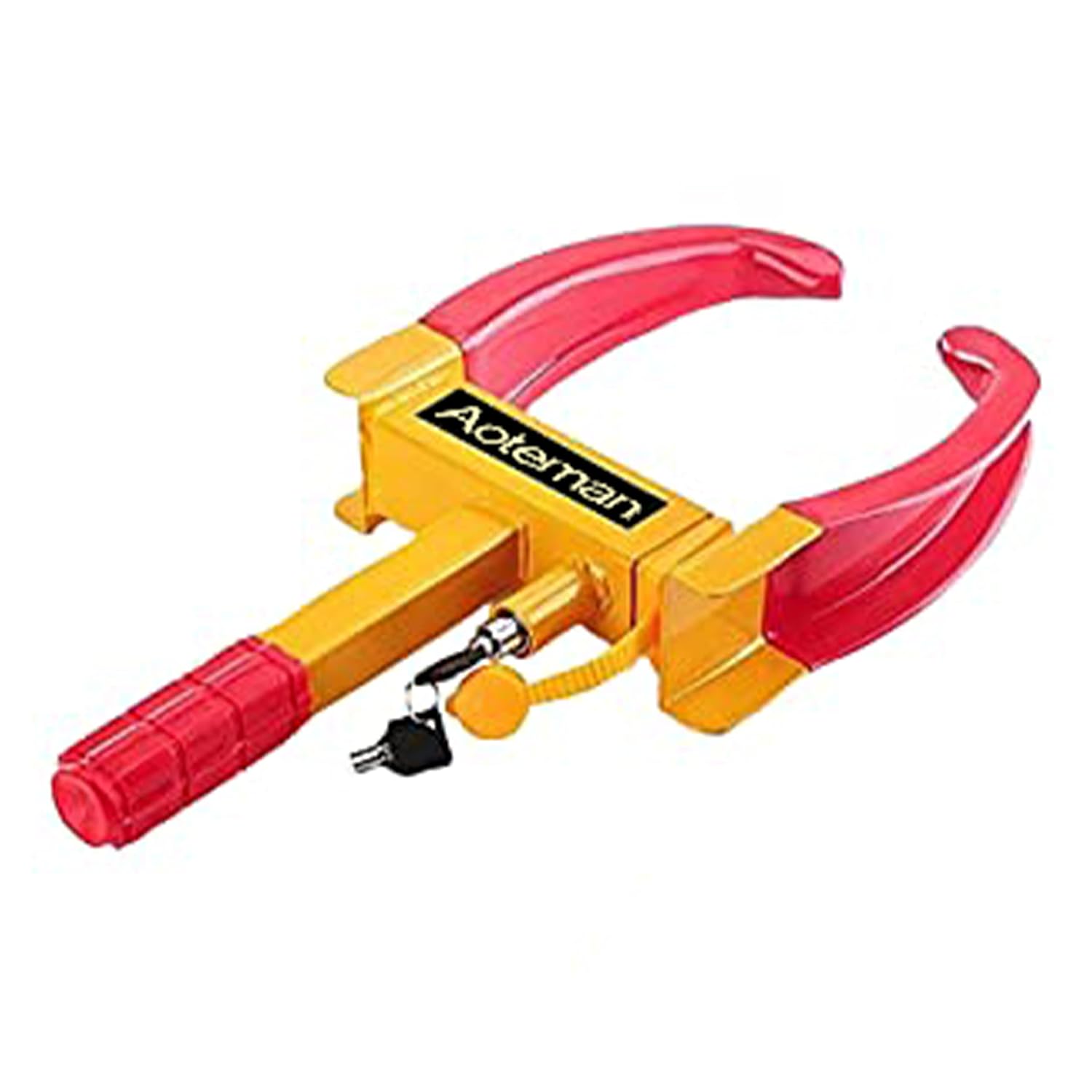 Robustt Wheel Lock Red & Yellow AntiTheft Painted Tyre Lock with 3