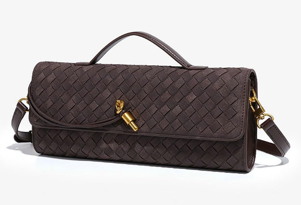 Trendy Woven Evening Clutch Purses Women Underarm Shoulder Handbag Cute Satchels Crossbody Purse PU Leather Wallet - Image 3