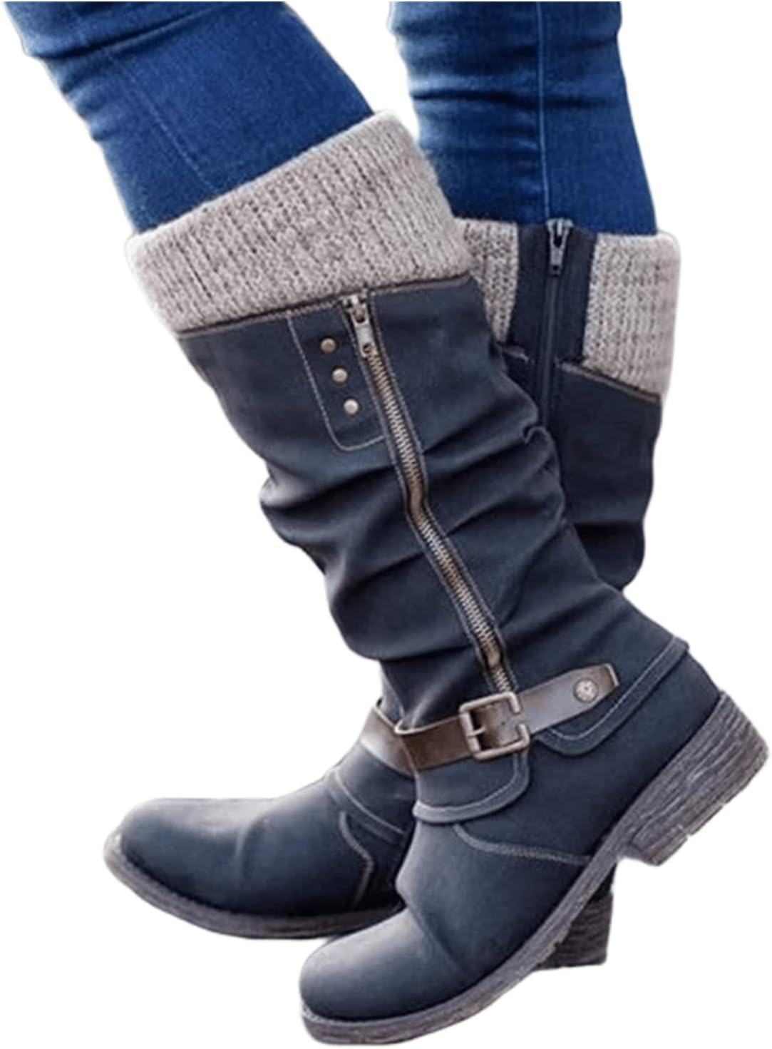 Boots For Women Low Heel Mid Calf Winter Boots Side Oman Ubuy