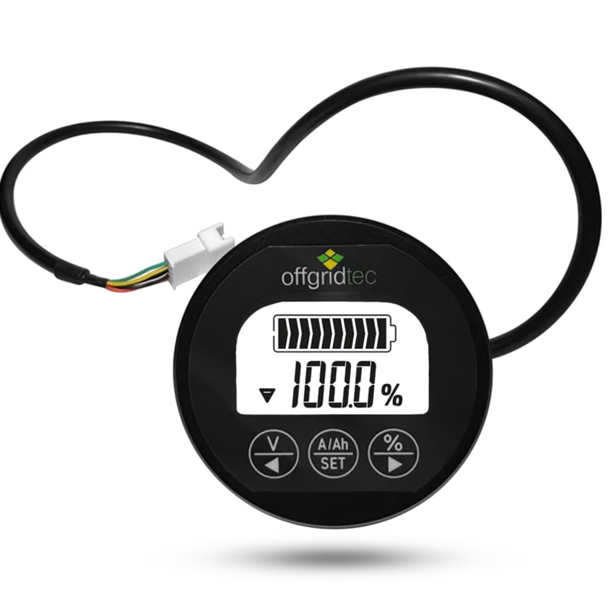 Shunt 350A Battery Monitor, 8V-120V, High Precision Voltage and Current Display, Real Time Battery Monitoring, Power Failure Memory Function, with Backlight, Black