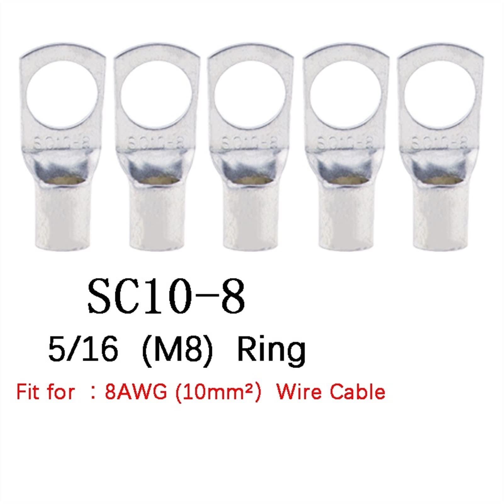 Ringklemmen 100/50/25/1 0pcs 4-2 5 mm Sortiment aus Kupfern mit Kupfer -Lugs Ring Crimpals Battery Draht Schweißkabelanschlüsse Kit (Color : SC35-6, Pins : 25PCS)