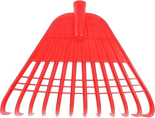 Plastic Garden Rake Head Replacement with Tines Red Shrub Leaf Rake for Leveling Weeding and Grain Drying Lightweight Ergonomic Outdoor Tool for