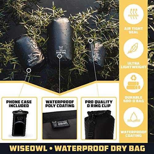 Bolsa seca impermeable mochila Wise Owl Outfitters - Bolsa de agua gruesa y duradera para kayak, camping, playa y deportes al aire libre miniatura 2