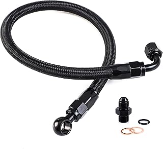 B/D Series Braided Fuel Line Hose Compatible with Honda Acura Integra D15 D16 B16 B18 B20 B16B B16A B18C D16, Replaces Accord Civic Prelude CRX CR-V - Black