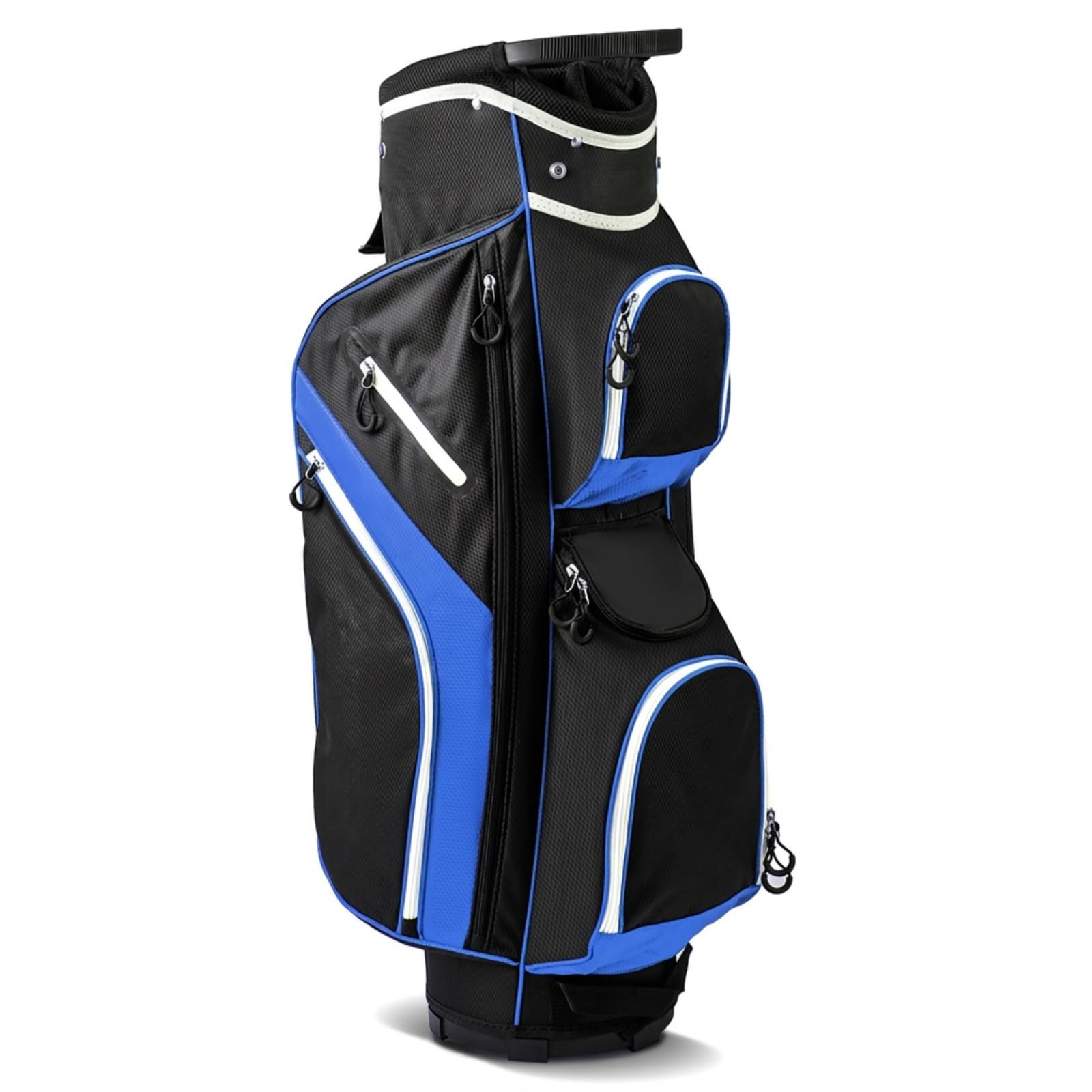 SPOTRAVEL Golf Cart Bag, Golf Club Bag with 14 Top Dividers, Cooler Bag, Shoulder Strap, Rain Hood and Umbrella Holder, Lightweight Portable Golf Bag for Men and Women (Blue，23 x 23 x 124 cm)