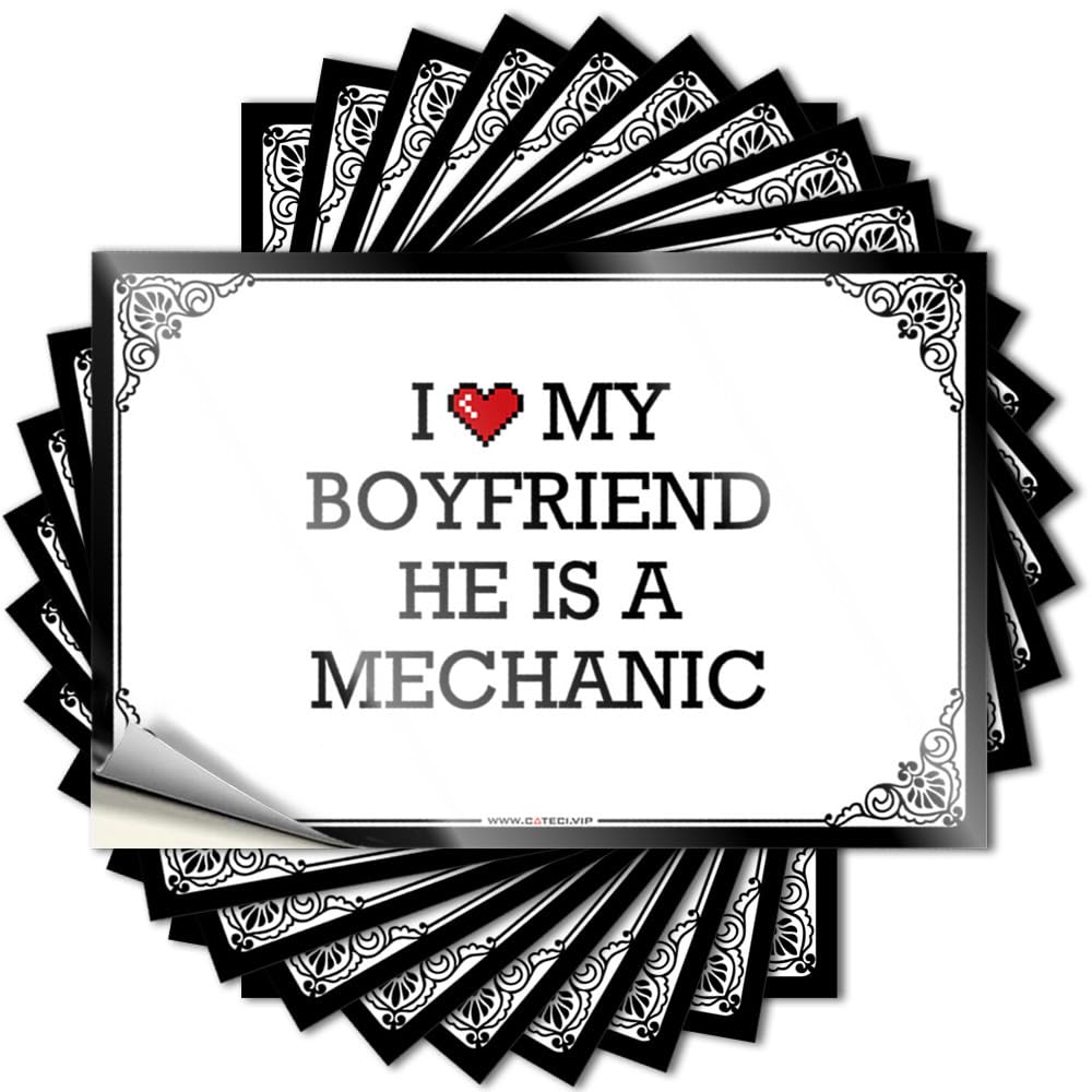 Reading Bumper, Bar Stuff Wall I Love My Boyfriend He is A Mechanic | Funny Quote Fishing Decals(8X12CM)