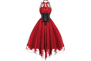 Women's Gothic Lace Dress with Corset Halter